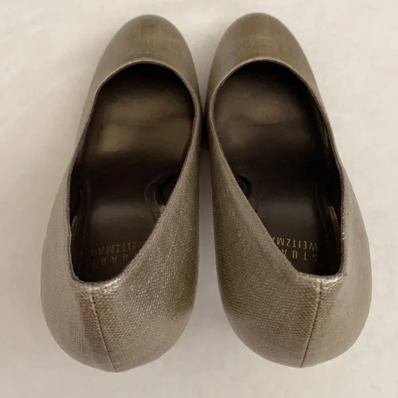 Stuart Weitzman | Textured Round Toe Slight Platform High Heels N W53907 (9 M) - Picture 7 of 15